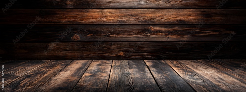 A wall of dark wood with different textures and tones, creating an elegant background for product photography A wall of dark wood with different textures and tones, creating an elegant background for product photography