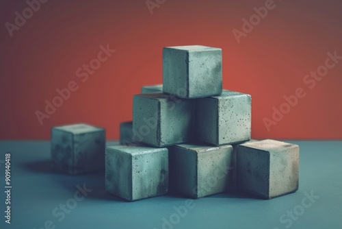 Blocks being stacked up business growth