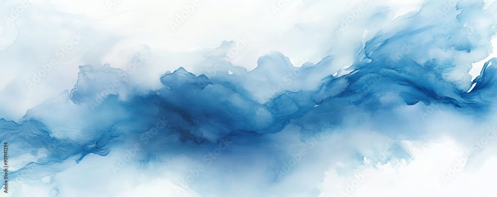Abstract blue ink wash art, fluid and smooth watercolor background. Contemporary and serene concept Abstract blue ink wash art, fluid and smooth watercolor background. Contemporary and serene concept