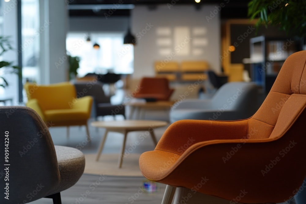 Scandinavian design furniture showroom, with copy space Scandinavian design furniture showroom, with copy space