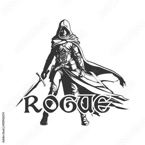Rogue Illustration Clip Art Design Shape Logo. Symbol of Class Silhouette Icon Vector.