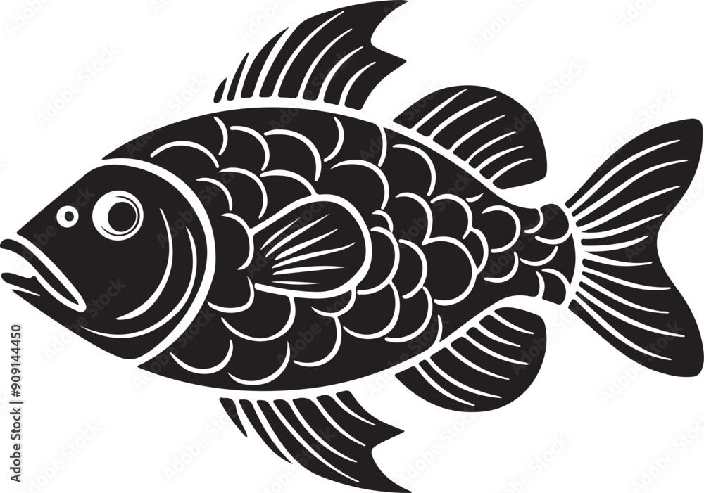 A Fish silhouette vector image A Fish silhouette vector image