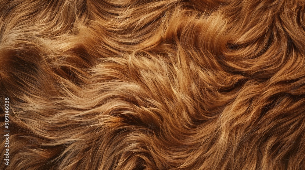 Close-up of silky brown fur with soft flowing strands Close-up of silky brown fur with soft flowing strands