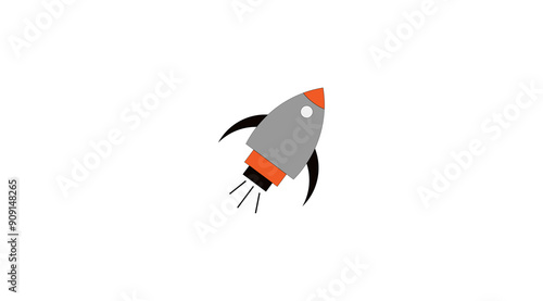 rocket icon isolate with white background