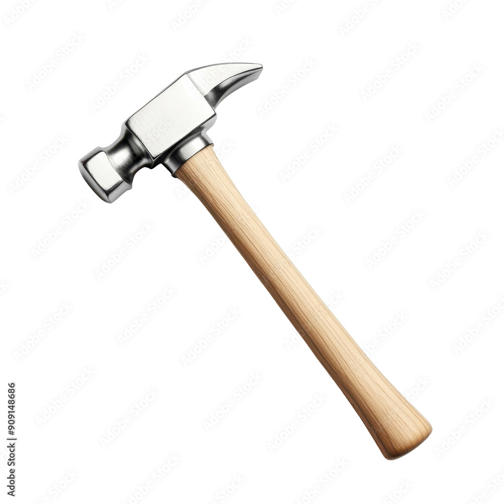 A hammer with a wooden handle and a metal head A hammer with a wooden handle and a metal head