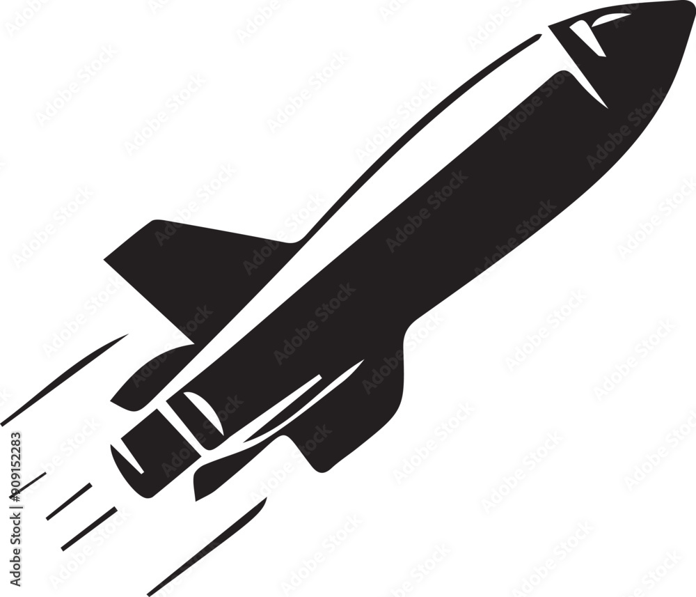 Rocket silhouette vector image Rocket silhouette vector image