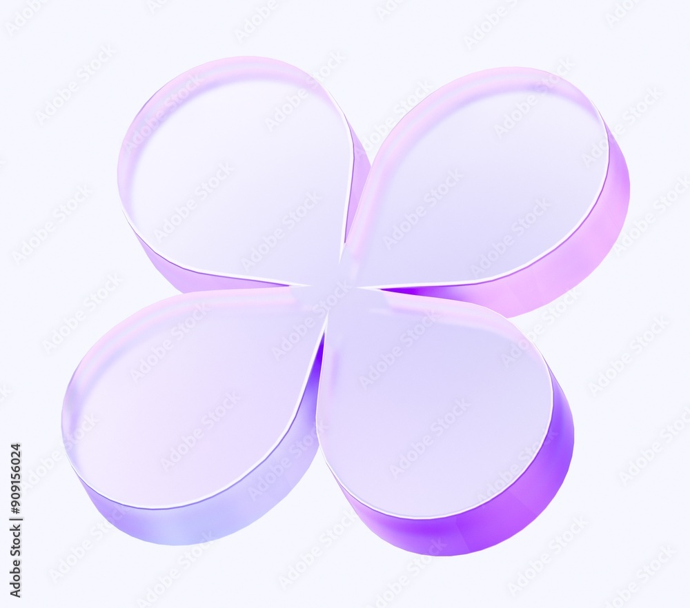 clover shape with colorful gradient. 3d rendering illustration for graphic design, presentation or background clover shape with colorful gradient. 3d rendering illustration for graphic design, presentation or background
