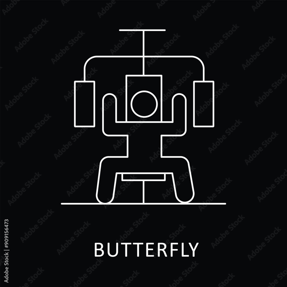 Butterfly Icon: Strength Training and Gym Equipment Symbol. Butterfly Icon: Strength Training and Gym Equipment Symbol.