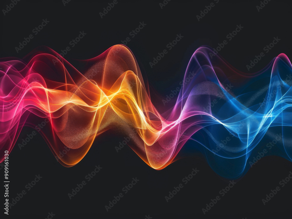 Colorful Motion on Black Background, Generative AI Illustration Colorful Motion on Black Background, Generative AI Illustration