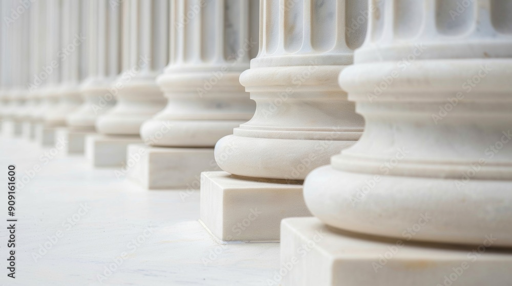Supreme Court close-up on pillars, isolated on white background, focus on details and textures, elegant and strong Supreme Court close-up on pillars, isolated on white background, focus on details and textures, elegant and strong
