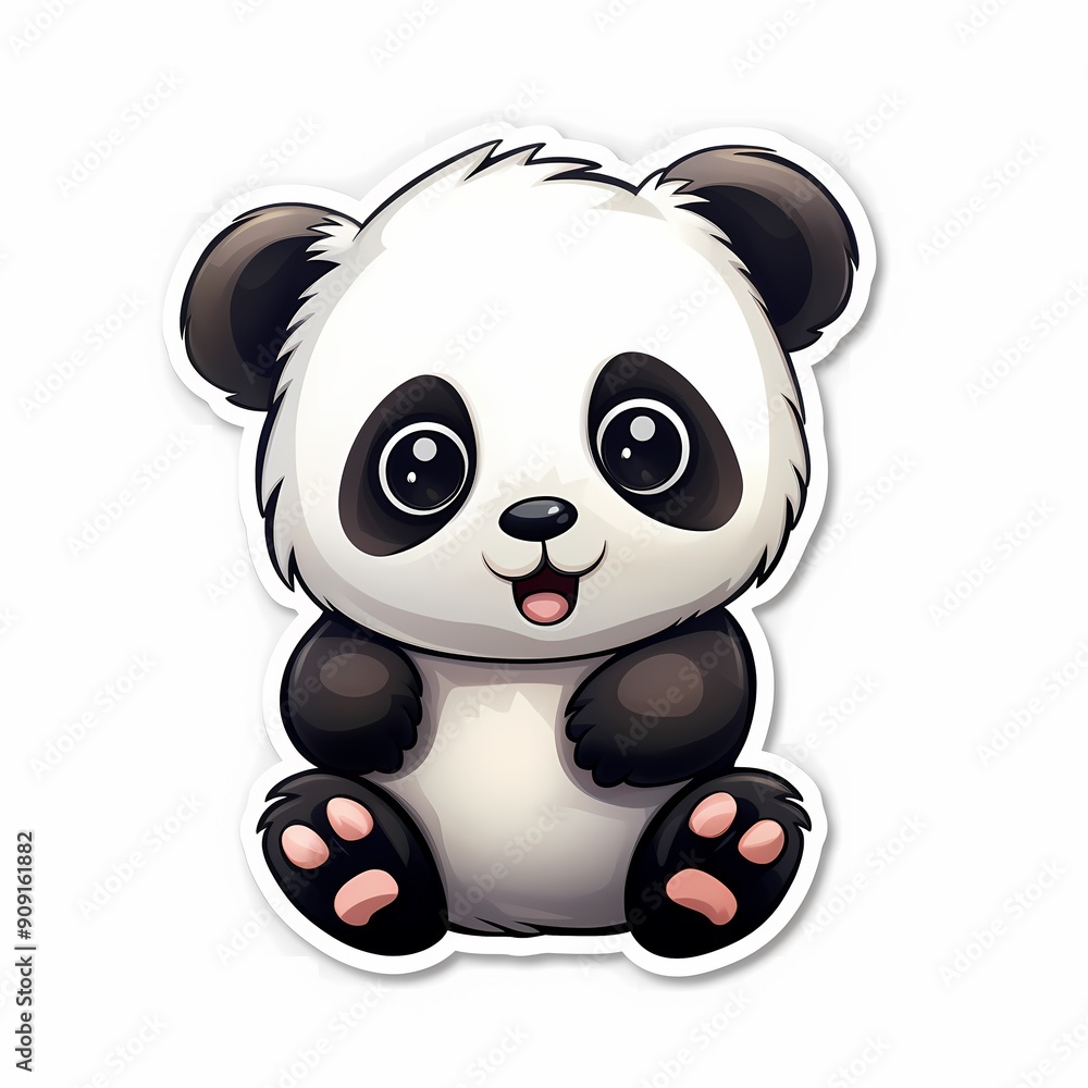 An adorable panda with big eyes, great for kid-friendly products and commercial uses. An adorable panda with big eyes, great for kid-friendly products and commercial uses.