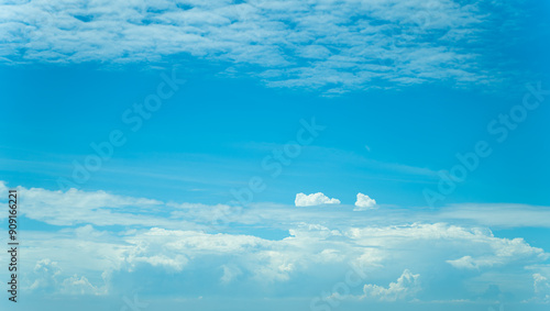 Blue sky with clouds in the summer.