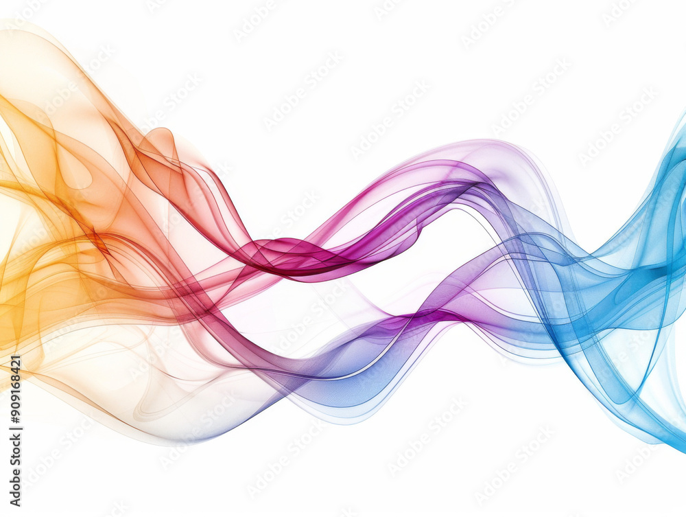 Colorful Motion on White Background, Generative AI Illustration Colorful Motion on White Background, Generative AI Illustration
