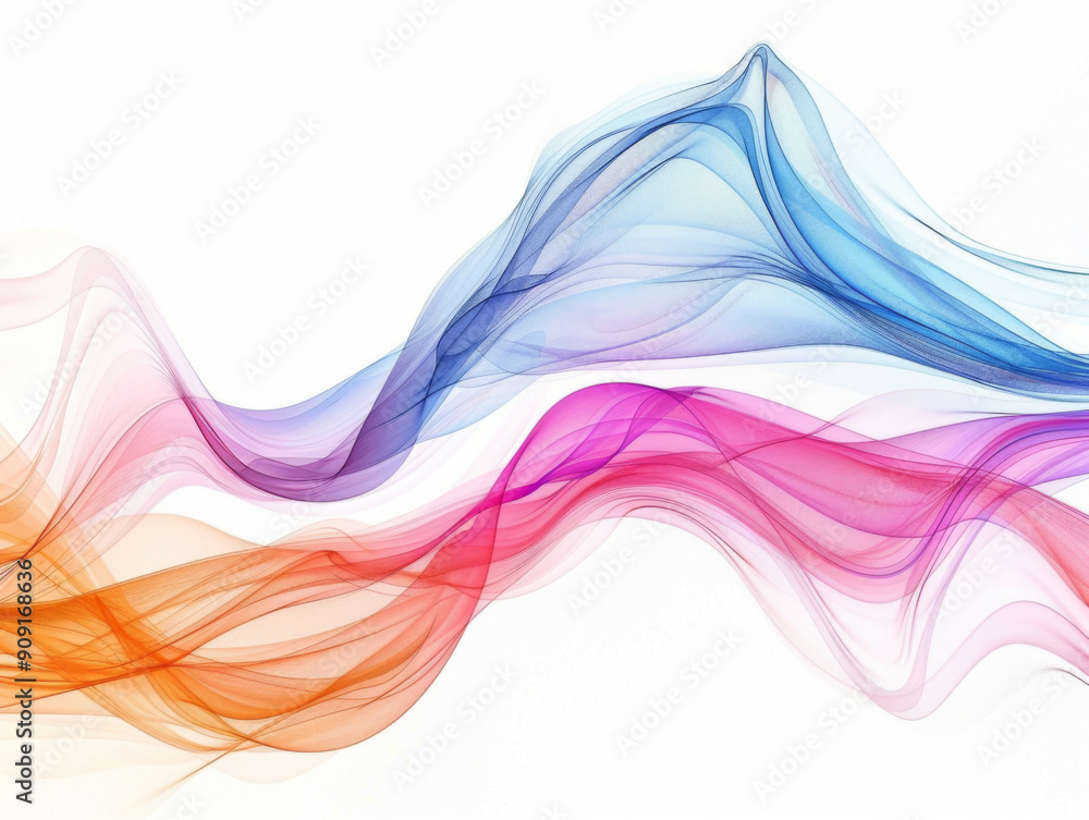 Colorful Motion on White Background, Generative AI Illustration Colorful Motion on White Background, Generative AI Illustration