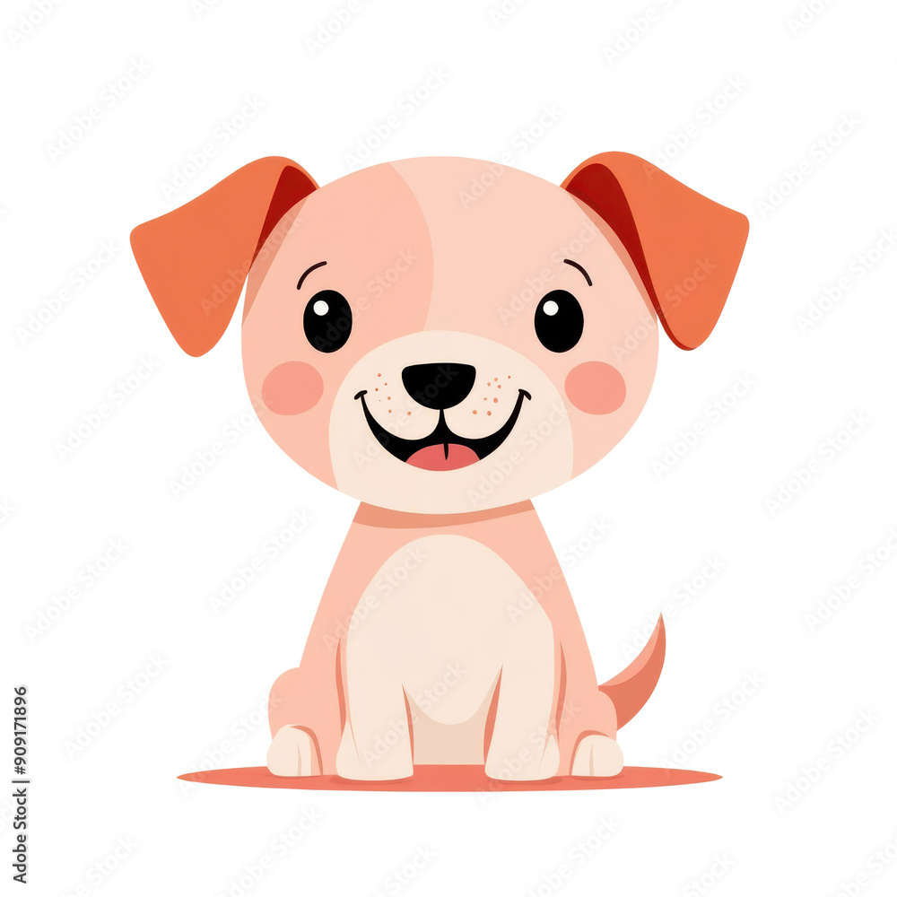 A cartoon dog with a big smile on its face A cartoon dog with a big smile on its face