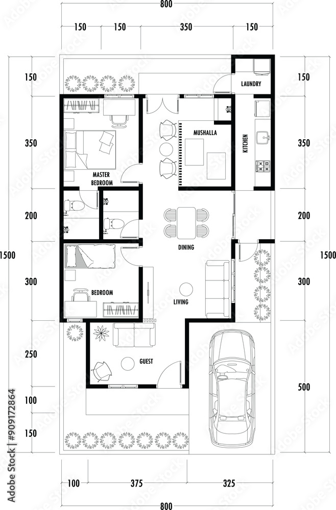 Architecture plan with furniture. home floor plan, isolated on white background, stock illustration. Architecture plan with furniture. home floor plan, isolated on white background, stock illustration.