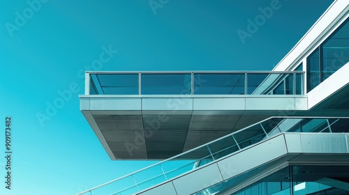 Contemporary structure under clear sky on a bright day