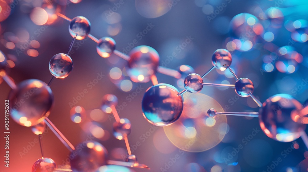 3D detailed view of molecular interactions 3D detailed view of molecular interactions
