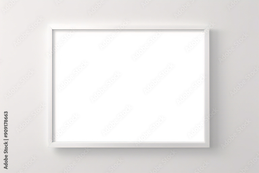 Imagen mínima de marco cuadrado blanco vacío simulada colgada sobre fondo de pared blanca con luz y sombra de ventana. aislar imagen Imagen mínima de marco cuadrado blanco vacío simulada colgada sobre fondo de pared blanca con luz y sombra de ventana. aislar imagen