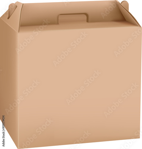 Cardboard package realistic mockup. Retail store box