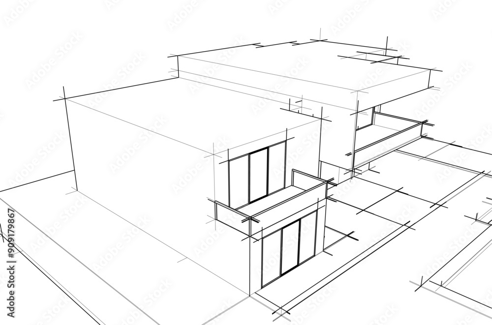 architectural sketch of a house architectural sketch of a house
