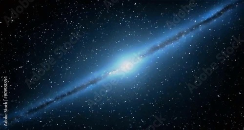 Seamless loop galaxy exploration through outer space towards glowing milky way galaxy. 4K looping animation of flying through glowing nebulae, clouds and stars field. Magical sparkling stars beauty