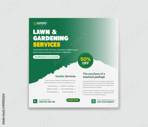 Lawn and Garden Services Social Media Post Template