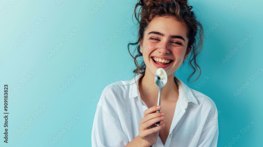 The woman with ice-cream The woman with ice-cream