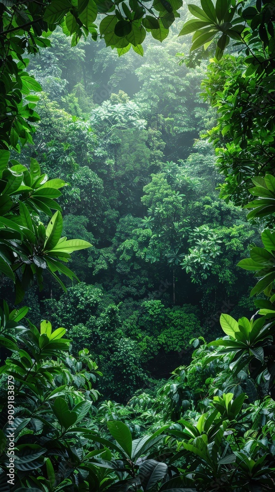 Naklejka premium Community forest with diverse tree species and preserved ecosystems, [community forest], [ecosystem preservation]
