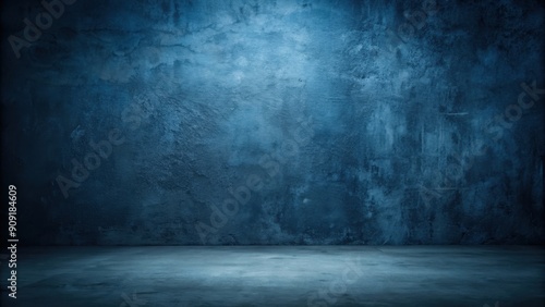 Abstract dark blue cement wall with an empty and mysterious atmosphere  empty  dark  blue  abstract  cement  wall