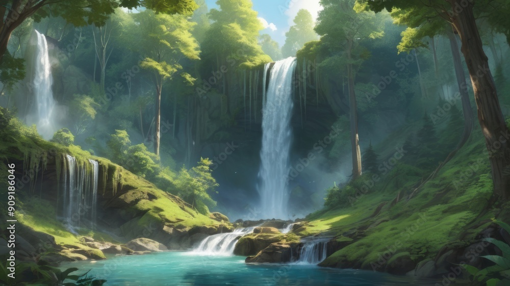Hidden Summer Forest Waterfall Hidden Summer Forest Waterfall