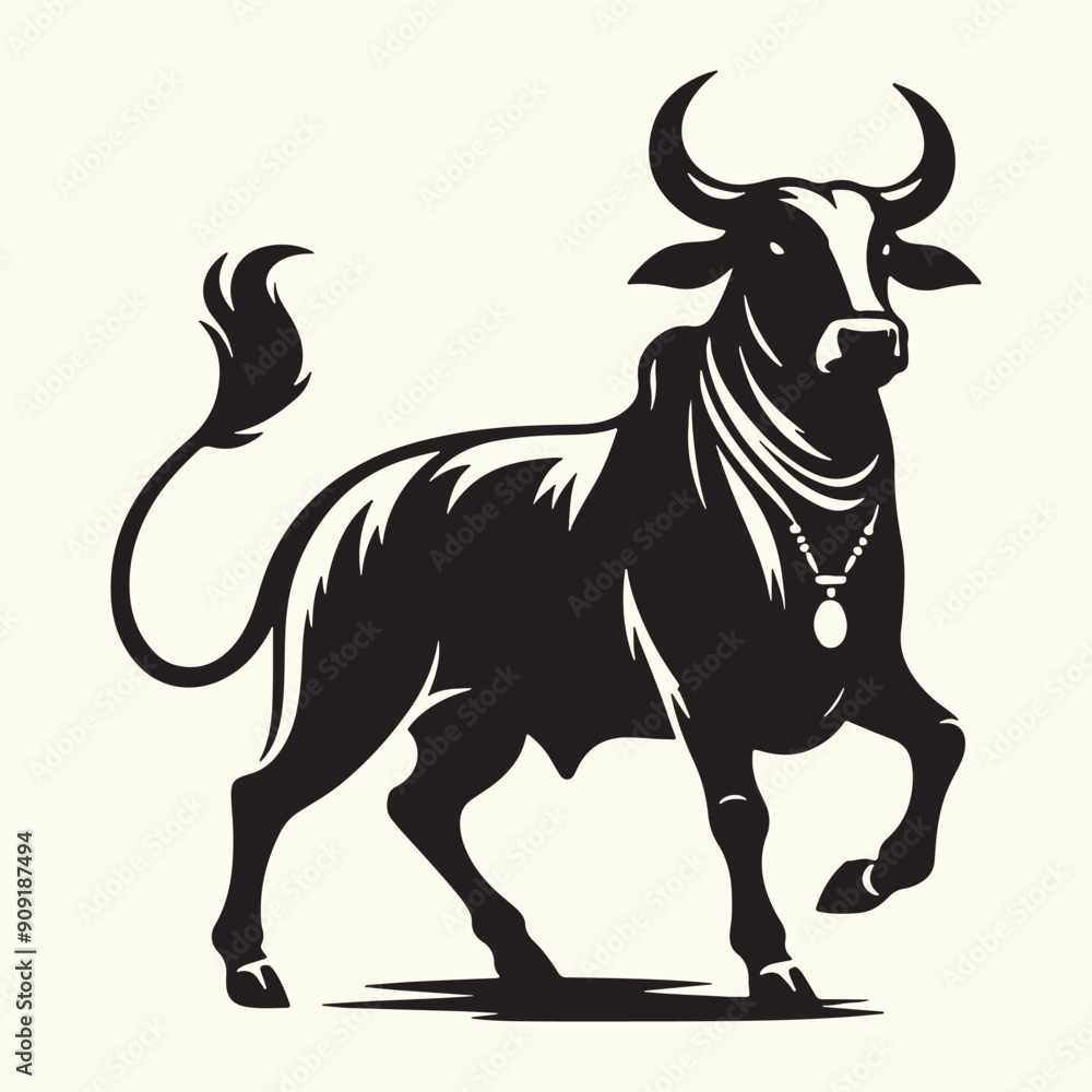 Indian Cow Silhouette Vector Illustration Design Indian Cow Silhouette Vector Illustration Design