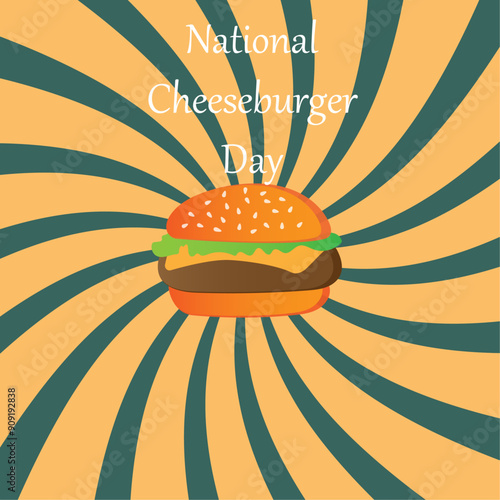 National Cheeseburger Day poster, vector illustration