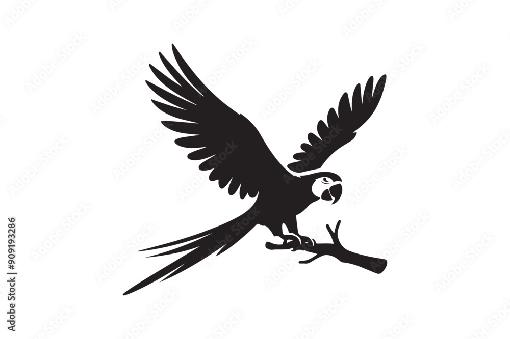 Parrot silhouette vector art illustration Parrot silhouette vector art illustration