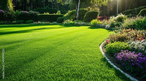 Pristine Lawn Care Mastery  Cultivating a Vibrant and Healthy Landscape through Meticulous Mowing  Edging  and Fertilization