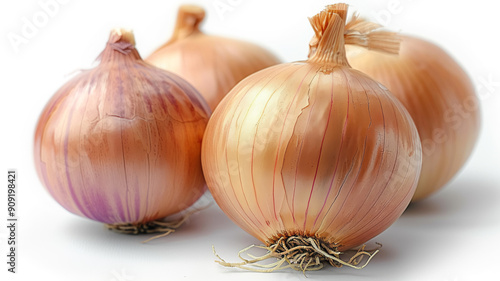 Wallpaper Mural Close-up of a fresh onion, smooth skin on white background Torontodigital.ca