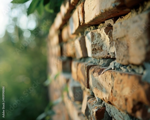 Wallpaper Mural Describe the rough and uneven surface of an old brick wall Torontodigital.ca