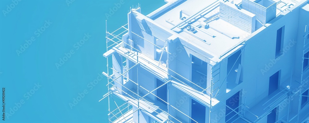 Naklejka premium 3d render of a building blocks