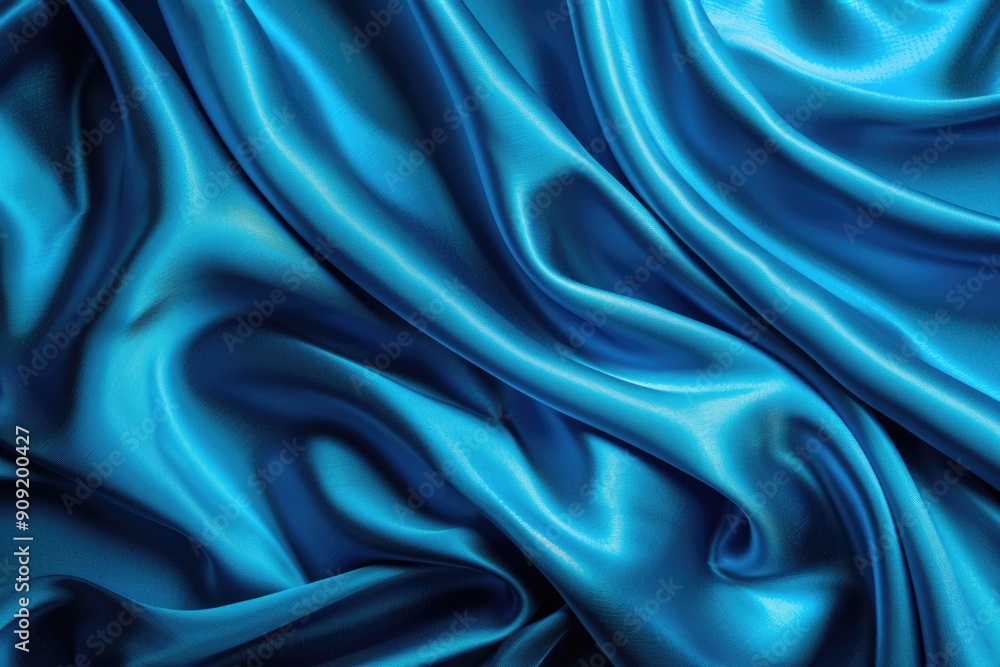 A detailed view of a soft blue satin fabric texture A detailed view of a soft blue satin fabric texture