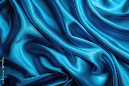 A detailed view of a soft blue satin fabric texture