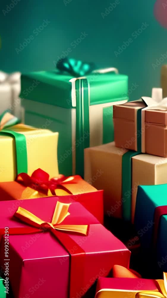 Multicolored gift boxes with ribbon Multicolored gift boxes with ribbon