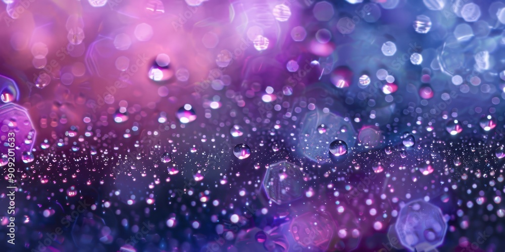 Abstract close-up of water droplets with colorful reflections, creating a vibrant and dynamic pattern. Abstract close-up of water droplets with colorful reflections, creating a vibrant and dynamic pattern.