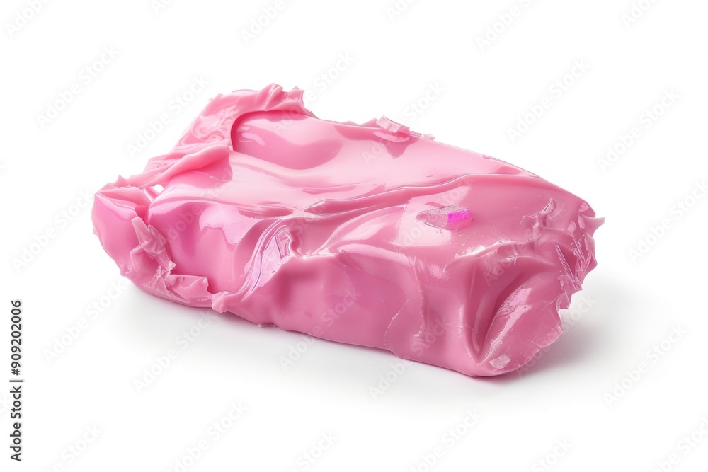 Fotografie A single pink soap bar placed on a clean white surface