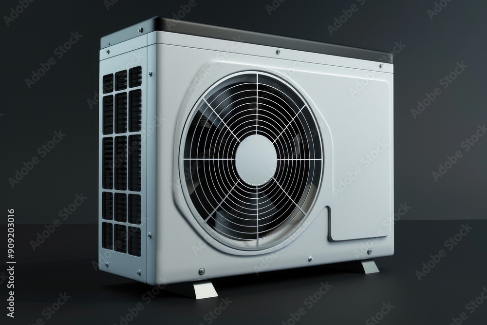 Air conditioner unit sitting on a table, likely for display or demonstration purposes Air conditioner unit sitting on a table, likely for display or demonstration purposes