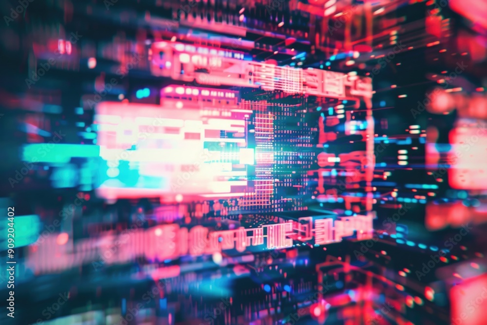 Naklejka premium A computer screen with many lights on, often used in IT or tech settings