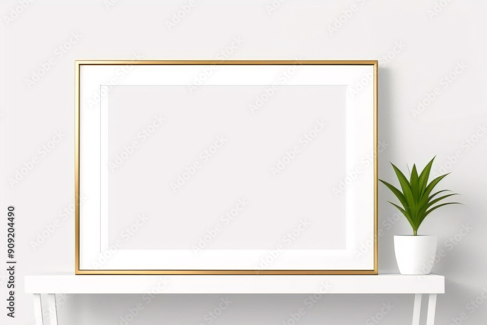 Realistic empty picture frame. Poster in the frame on the wall. Blank white picture mockup template. Vector design Realistic empty picture frame. Poster in the frame on the wall. Blank white picture mockup template. Vector design