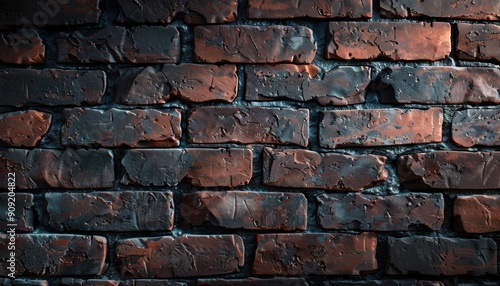 Illustrate the texture of a brick wall in the soft light of dawn