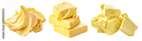 yellow bunch of butter, PNG isolated transparent background