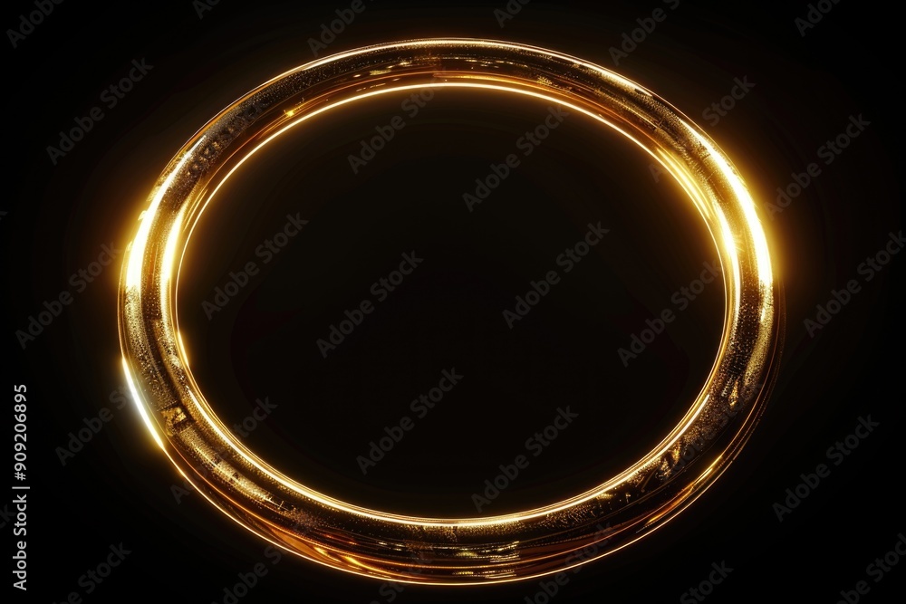 A single gold ring placed on a black surface A single gold ring placed on a black surface