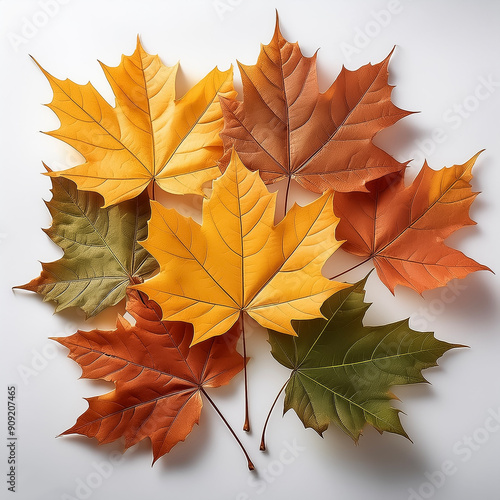 Wallpaper Mural a lots Maple leaves isolated on white background Torontodigital.ca